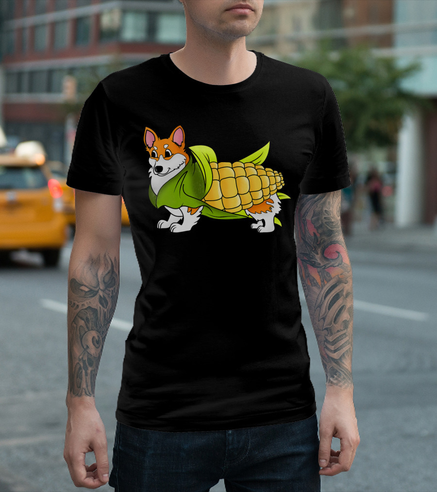 Corn Dog Corgi Corn Cob Hybrid Fun T-Shirt