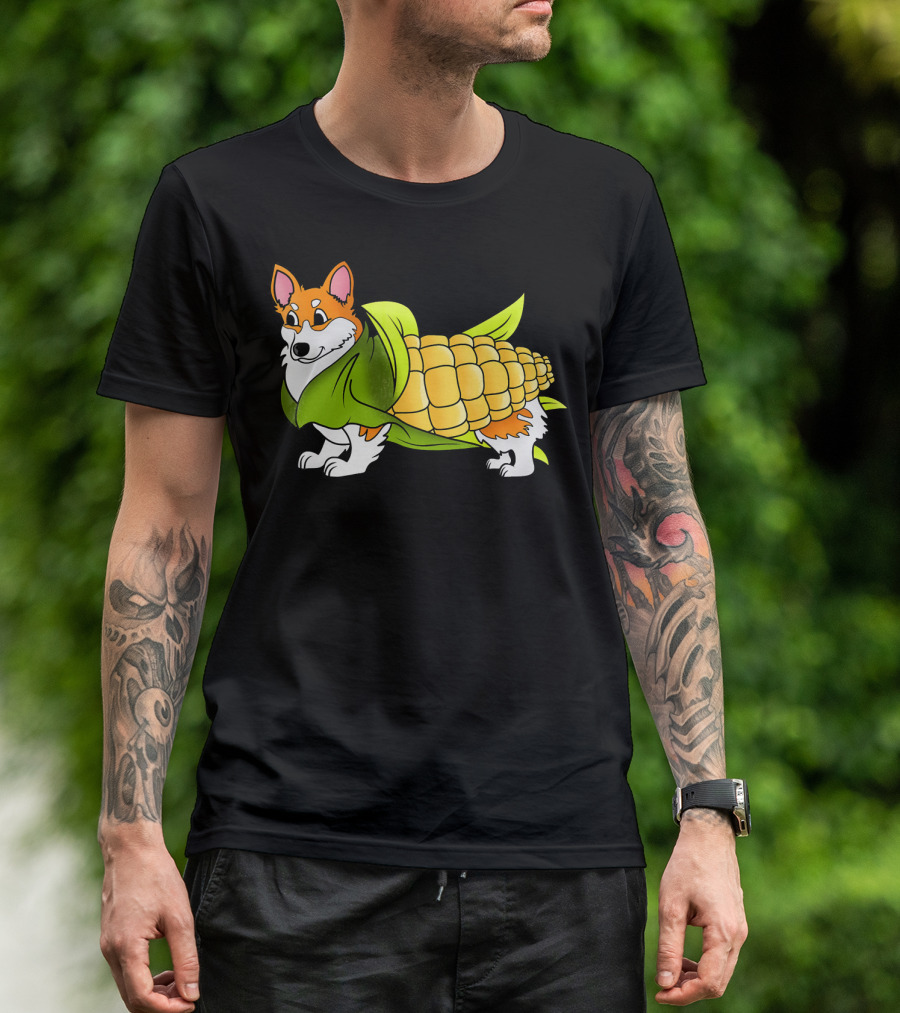 Corn Dog Corgi Corn Cob Hybrid Fun T-Shirt