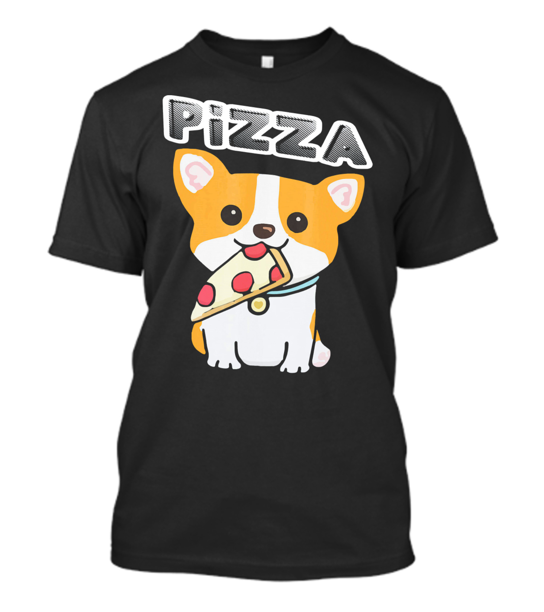 Corgi With Pizza Slice Cute T-Shirt