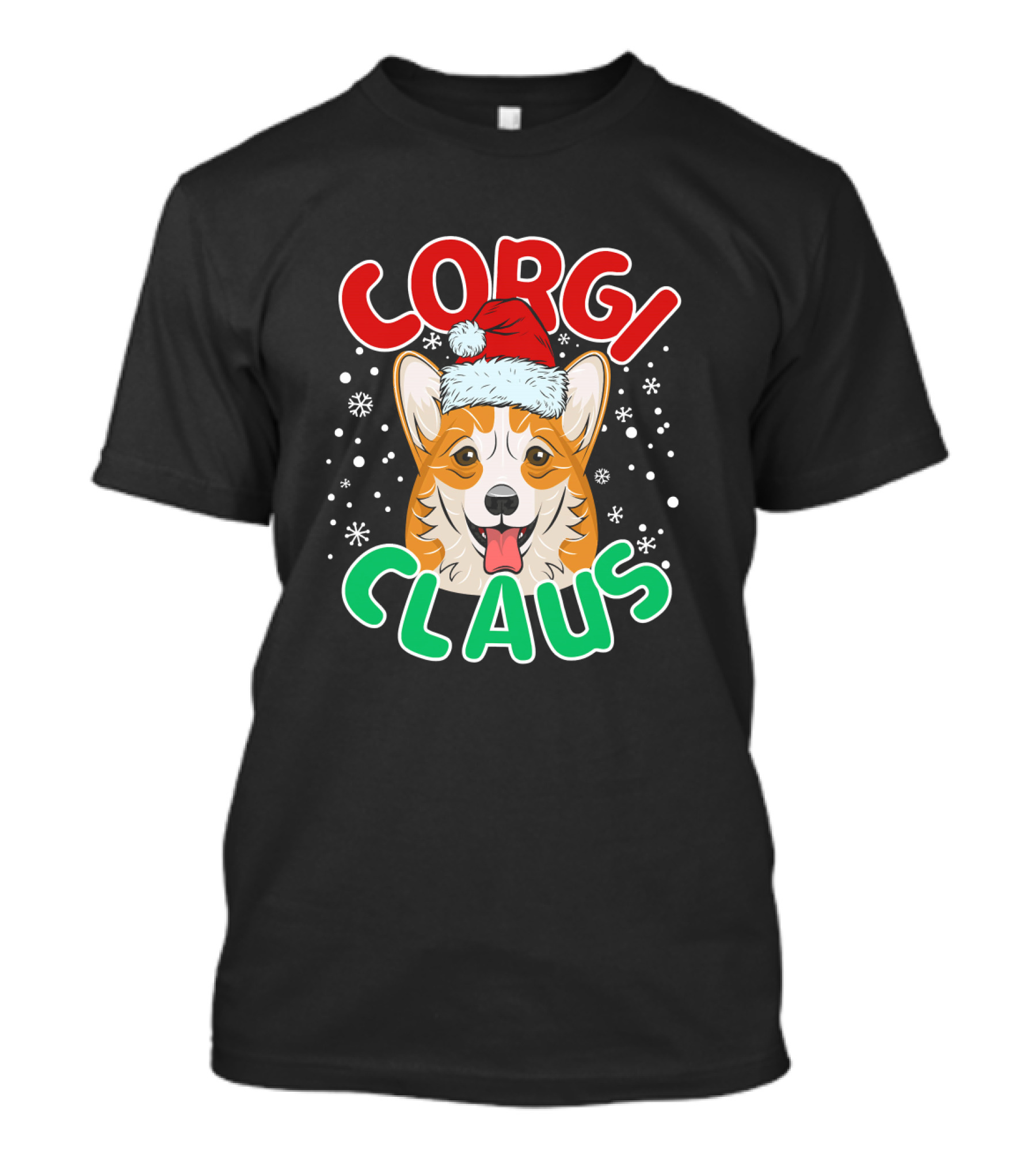 Corgi Claus Santa Hat Christmas Holiday Dog T-Shirt