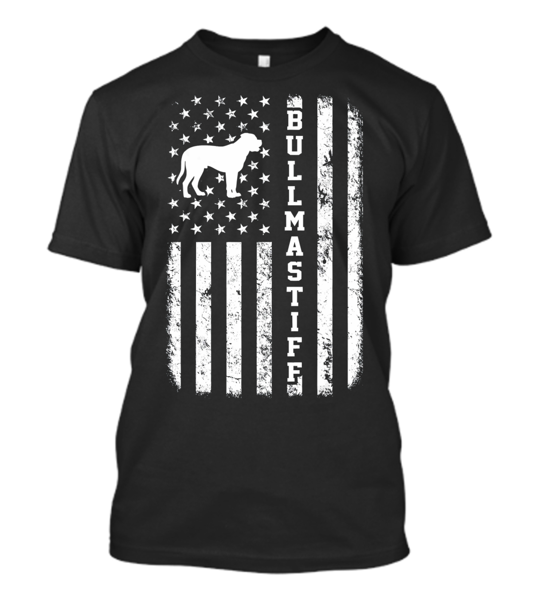 Bullmastiff Stars And Stripes American Flag T-Shirt