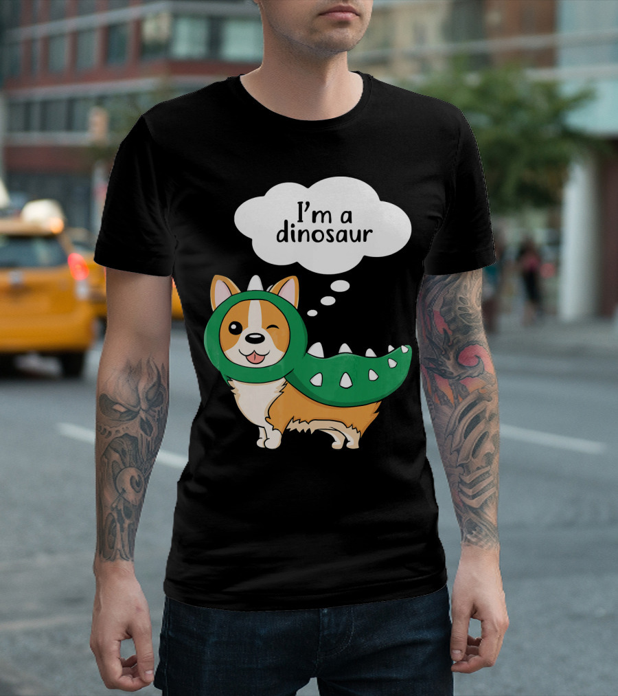 I'm A Dinosaur Corgi Cool Dog T-Shirt