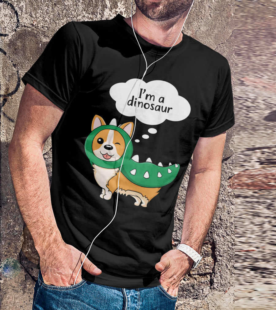 I'm A Dinosaur Corgi Cool Dog T-Shirt