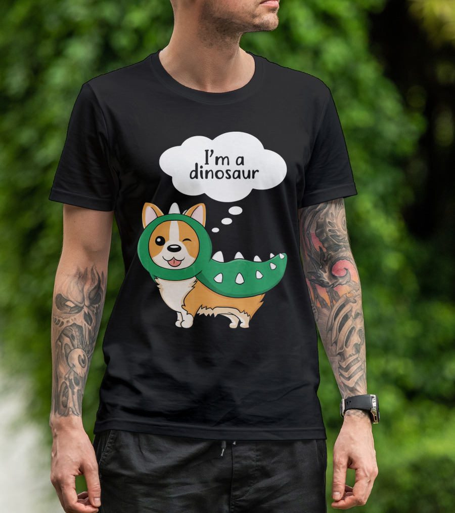 I'm A Dinosaur Corgi Cool Dog T-Shirt