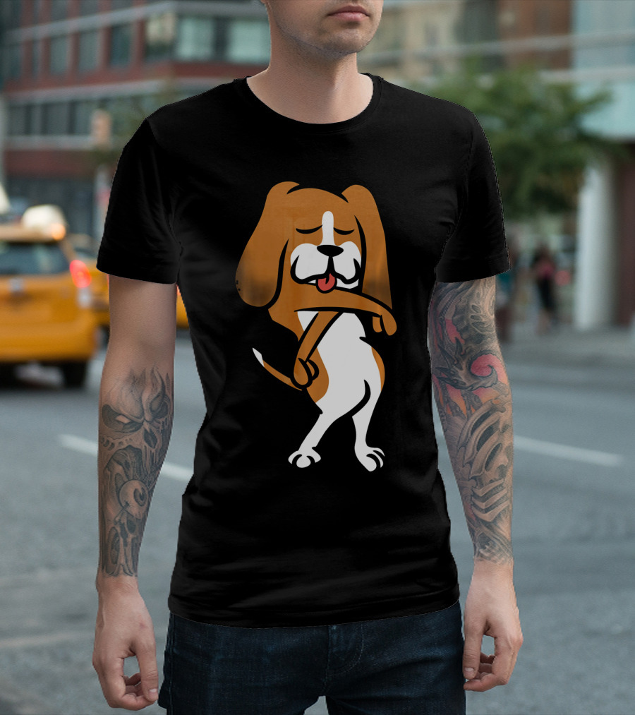 Basset Hound Doing Orange Justice Dance Move T-Shirt