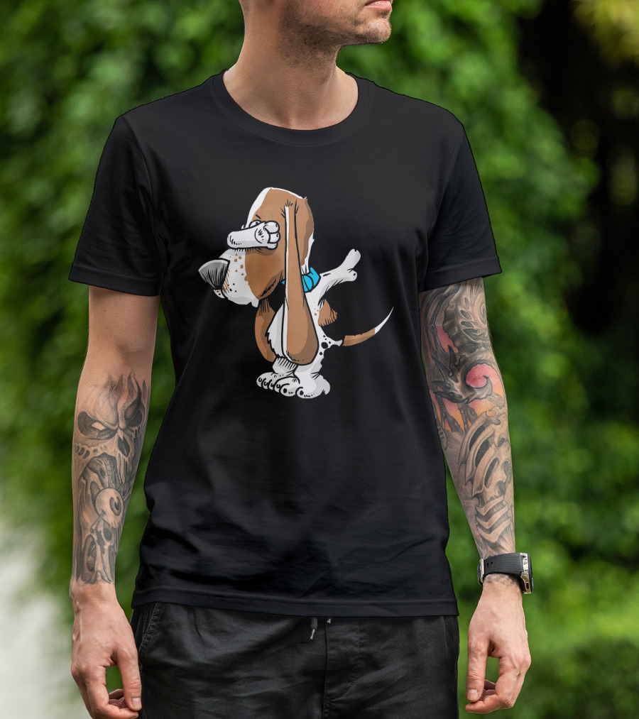 Basset Hound Dog Dab Hip Hop Dance Pose T-Shirt