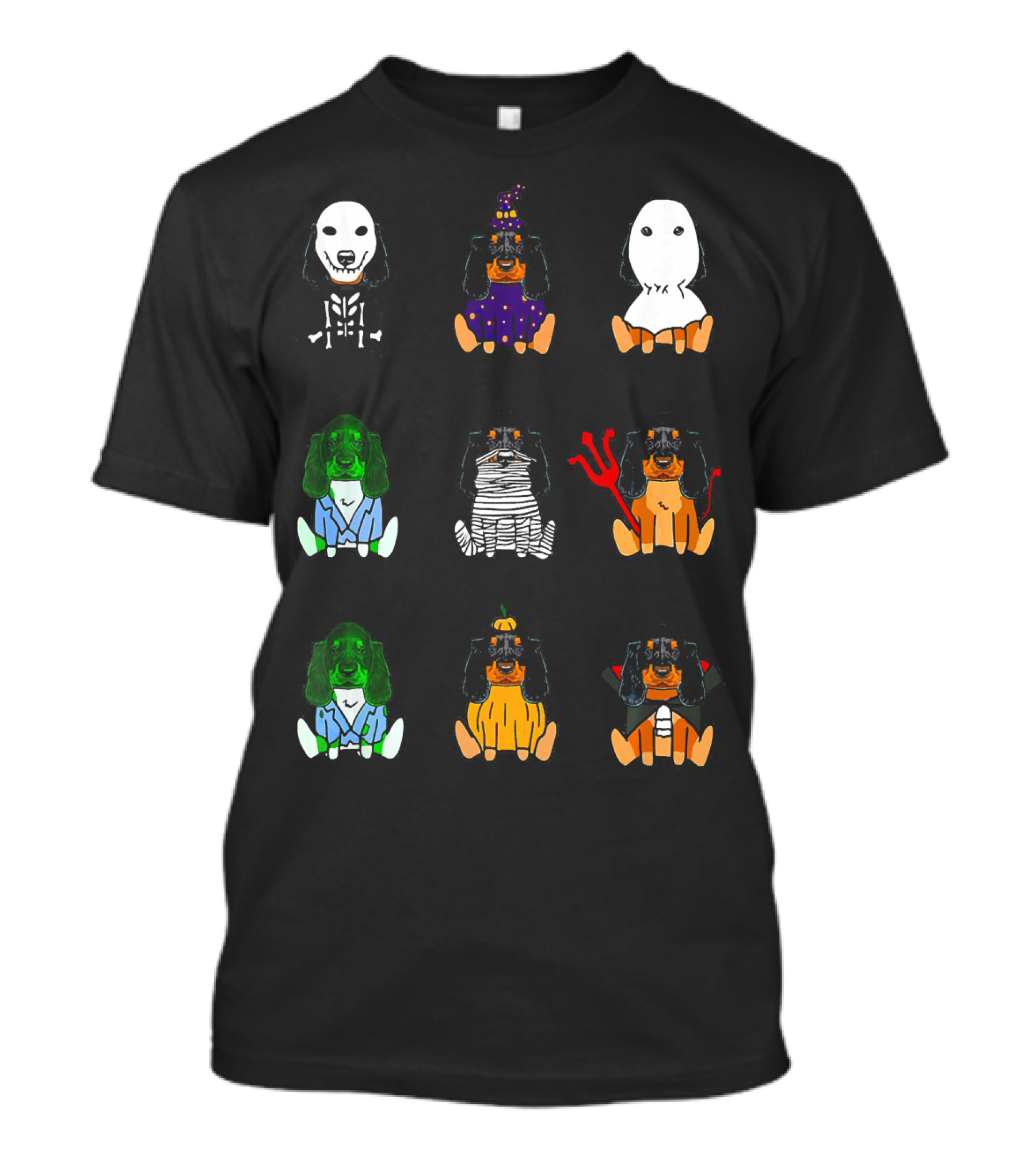 Gordon Setter Halloween Costumes Skull Wizard Ghost Zombie Mummy Devil Pumpkin Vampire T-Shirt