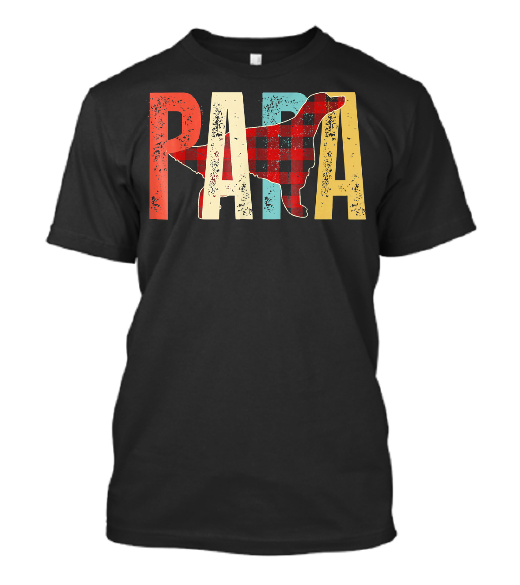 Papa Irish Setter Vintage Plaid T-Shirt