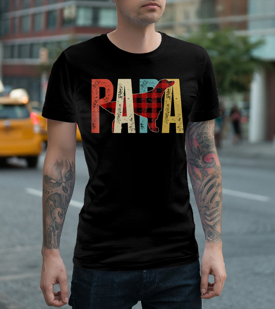Papa Irish Setter Vintage Plaid T-Shirt