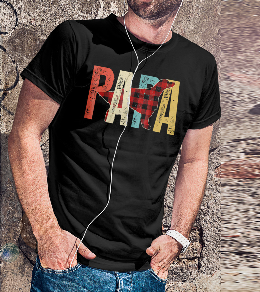 Papa Irish Setter Vintage Plaid T-Shirt