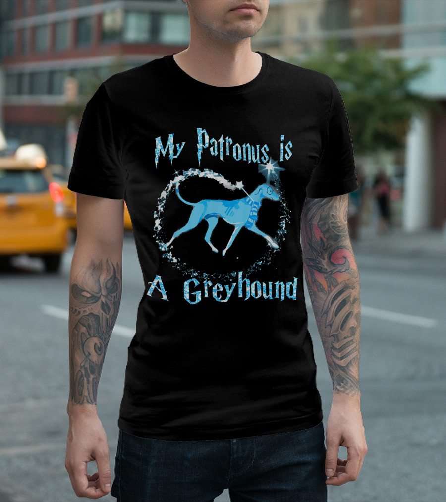 My Patronus Is A Greyhound Wizardry Dog Lovers Magic T-Shirt