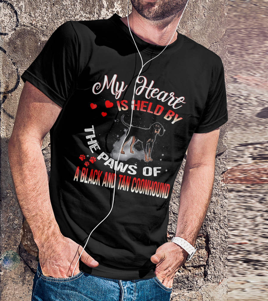 My Heart Is Held By The Paws Of A Black And Tan Coonhound T-Shirt