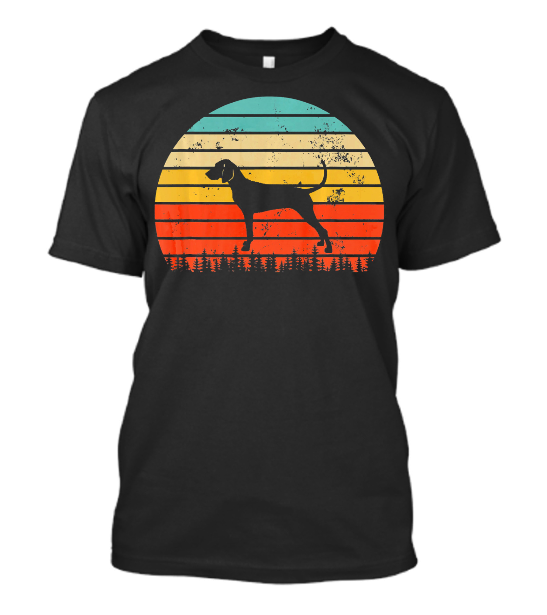 Vintage Retro Sunset Bluetick Coonhound Dog Lovers T-Shirt