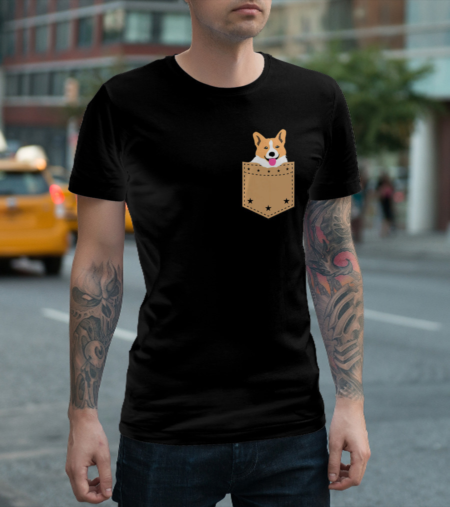 Corgi in Your Pocket with Stars T-Shirt