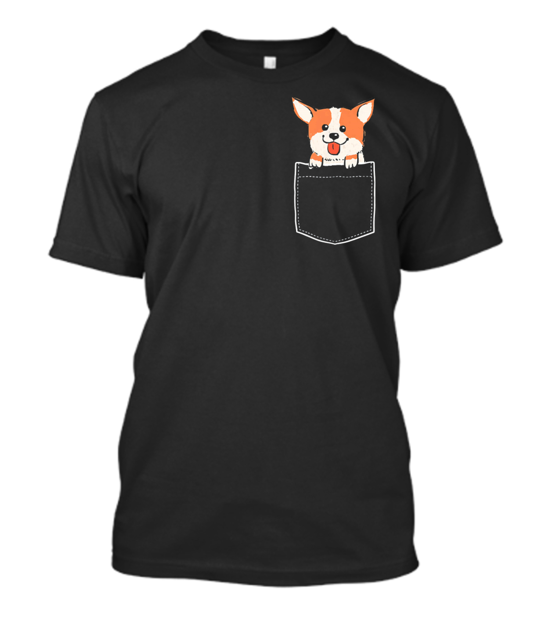 Cute Corgi Popping Out Of Your Front Pocket Dog Love T-Shirt