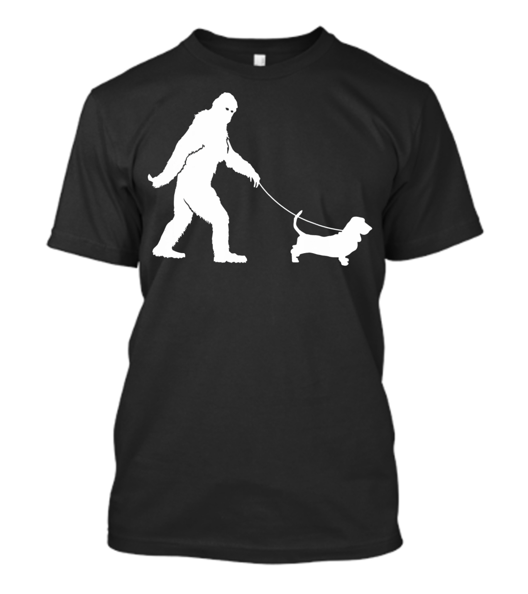 Bigfoot Walking Basset Hound Funny Sasquatch Novelty T-Shirt