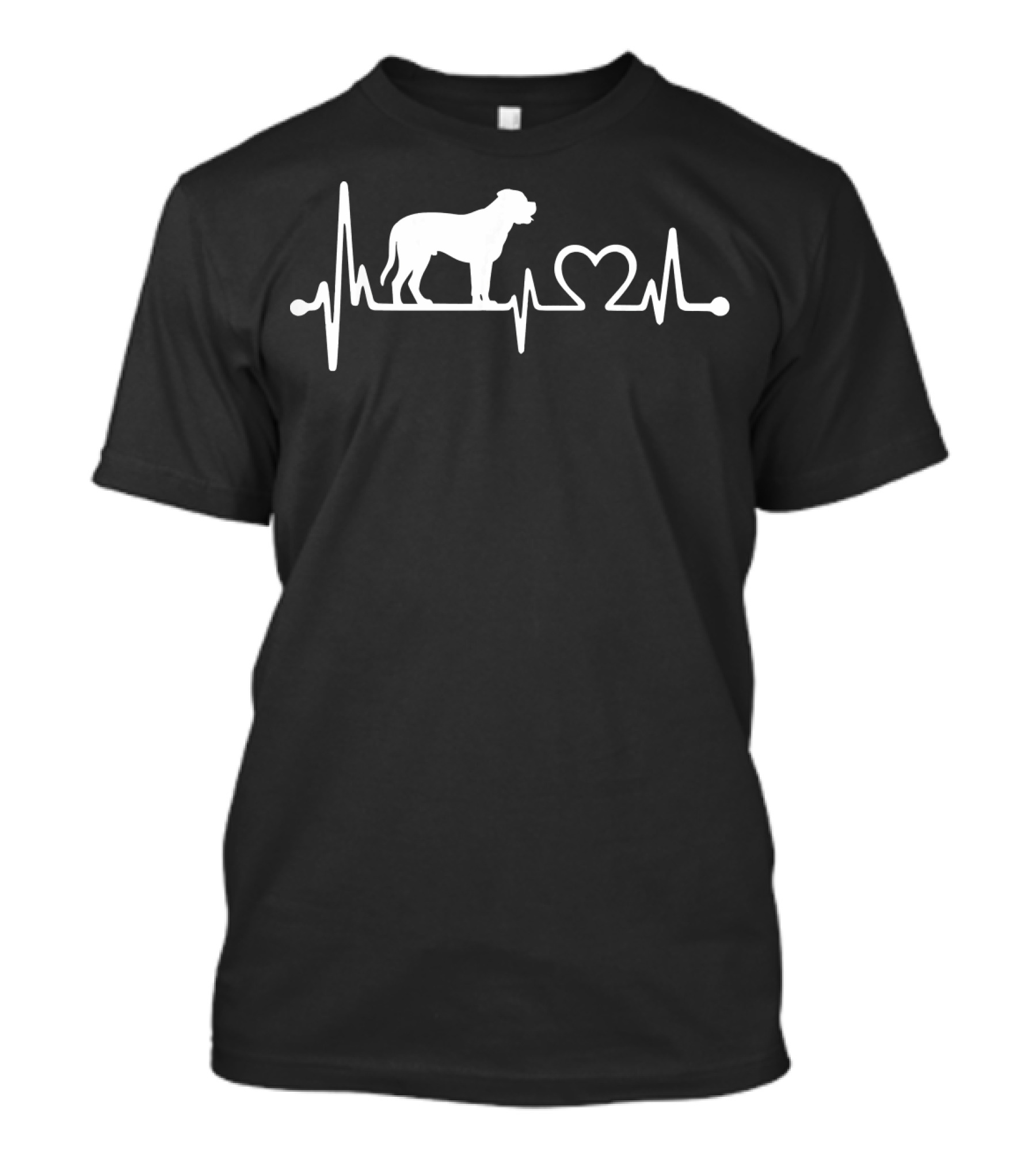 Bullmastiff Dog Heartbeat Funny Dog Love T-Shirt