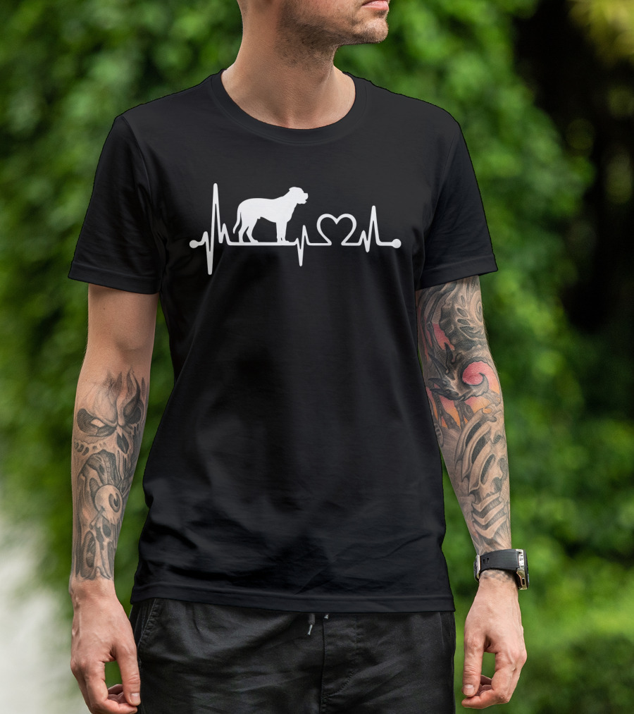 Bullmastiff Dog Heartbeat Funny Dog Love T-Shirt