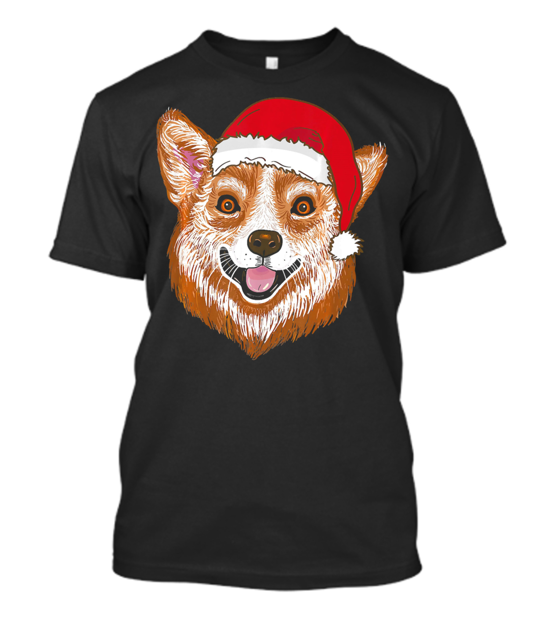 Christmas Corgi With Santa Hat Funny Santa Corgis T-Shirt