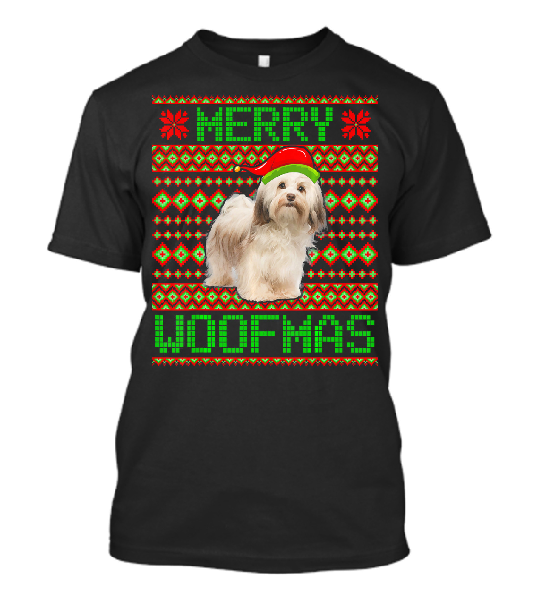 Merry Woofmas Havanese Dog Santa Xmas Ugly T-Shirt