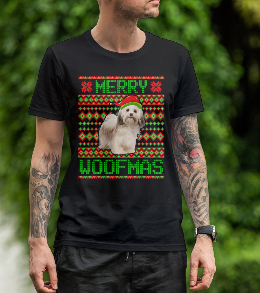 Merry Woofmas Havanese Dog Santa Xmas Ugly T-Shirt