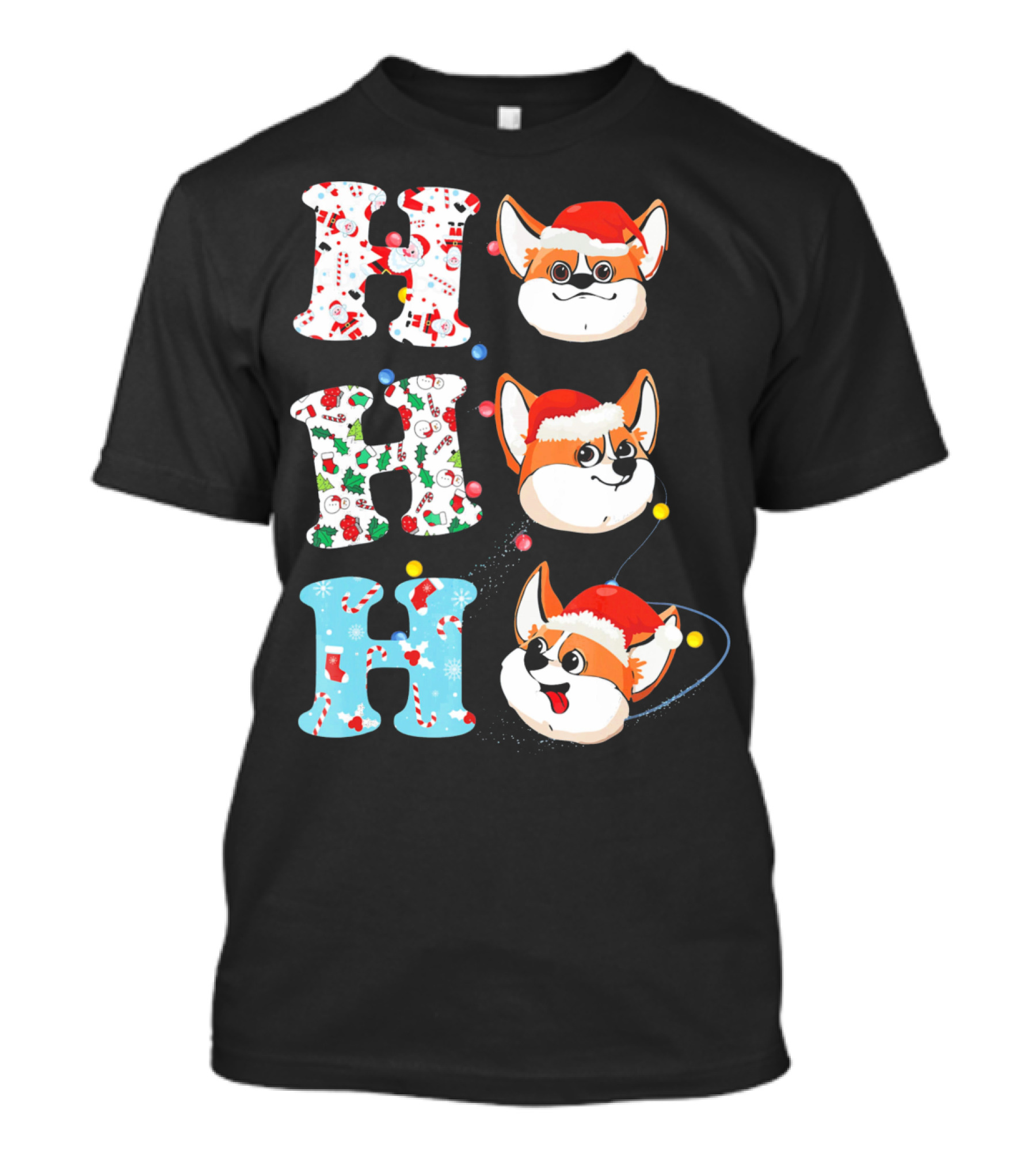 Ho Ho Ho Corgi Santa Festive Christmas Animal T-Shirt