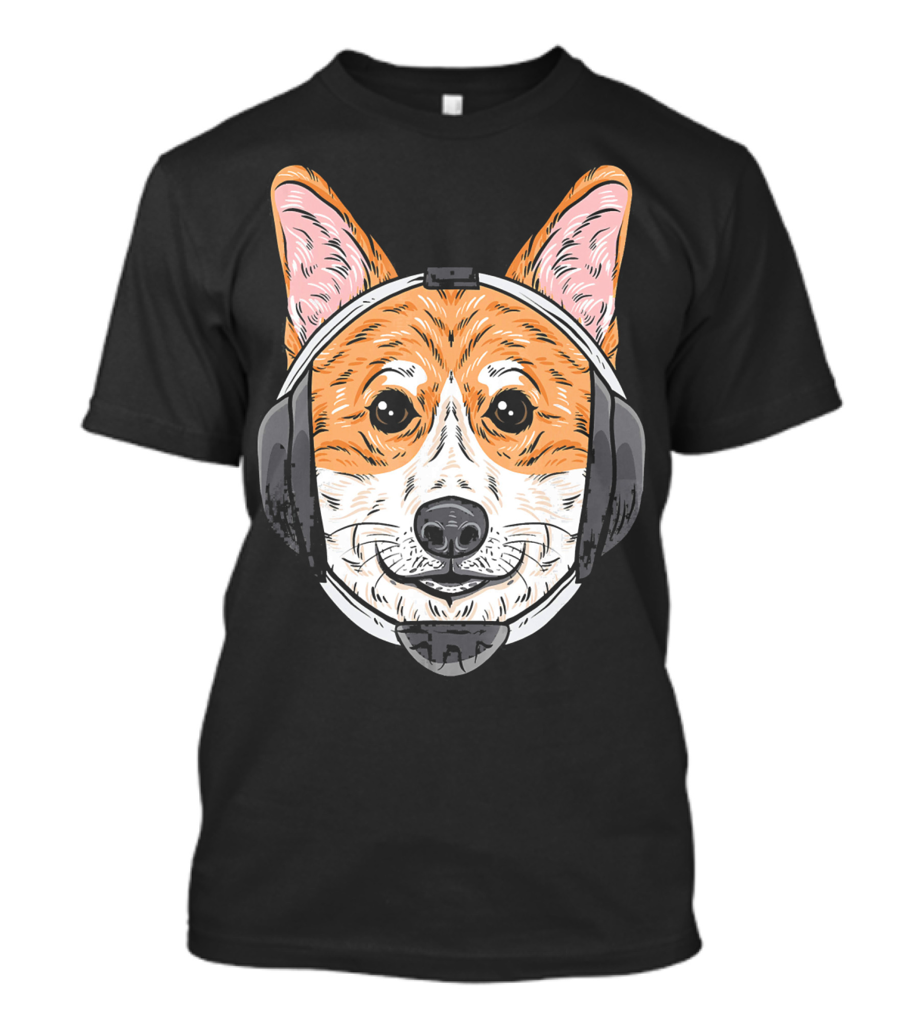 Corgi Dog Wearing Wrestling Headgear With Humorous Expression T-Shirt