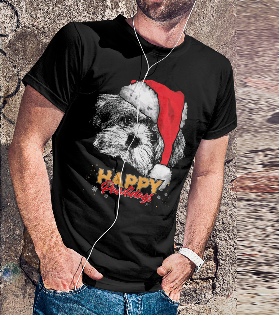 Happy Pawlidays Funny Christmas Havanese T-Shirt