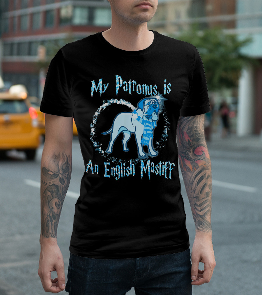 My Patronus Is an English Mastiff in Wizarding Style with Sparkling Magic T-Shirt
