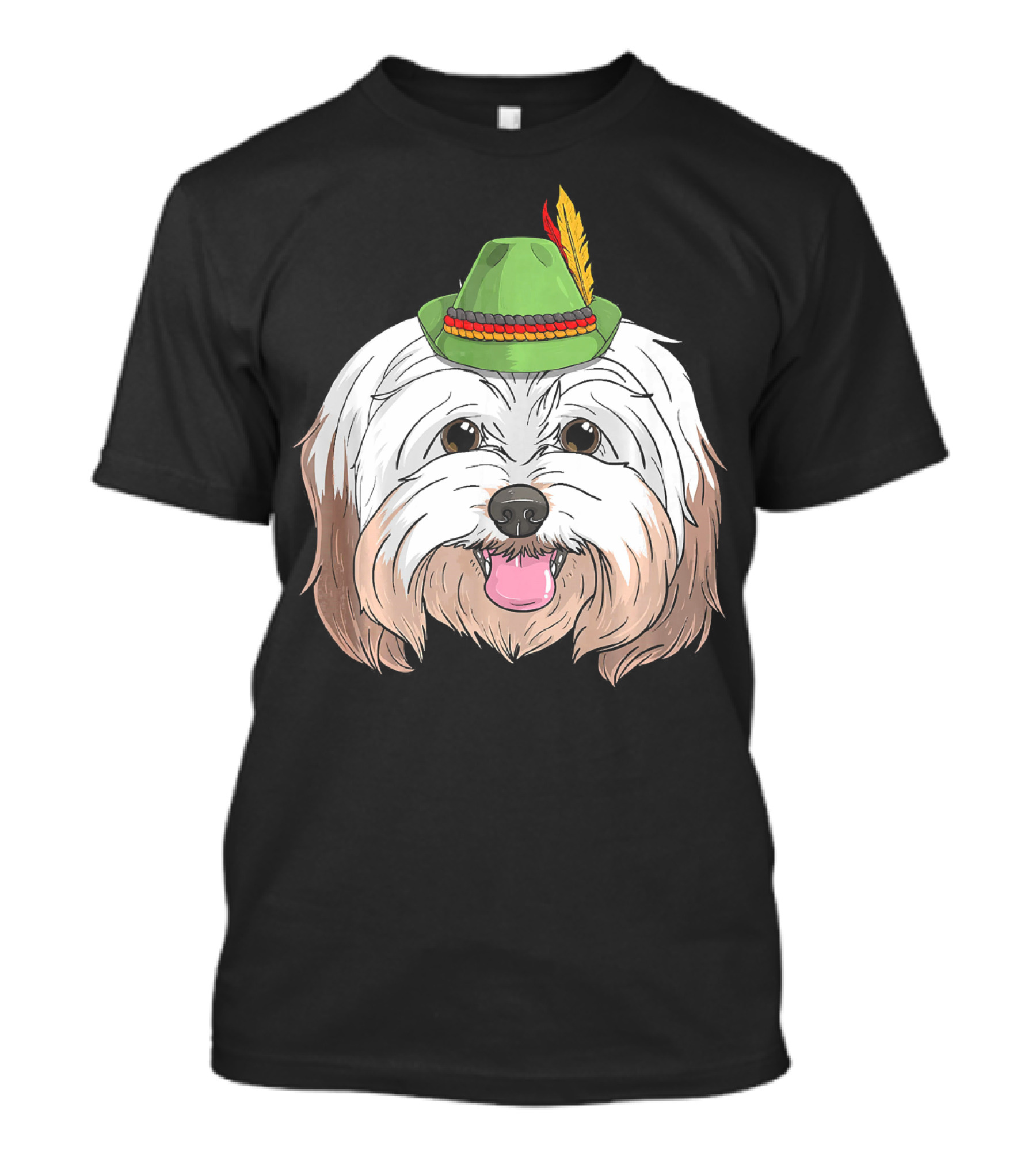 Havanese Dog In Bavarian Hat Oktoberfest German Bavarian T-Shirt