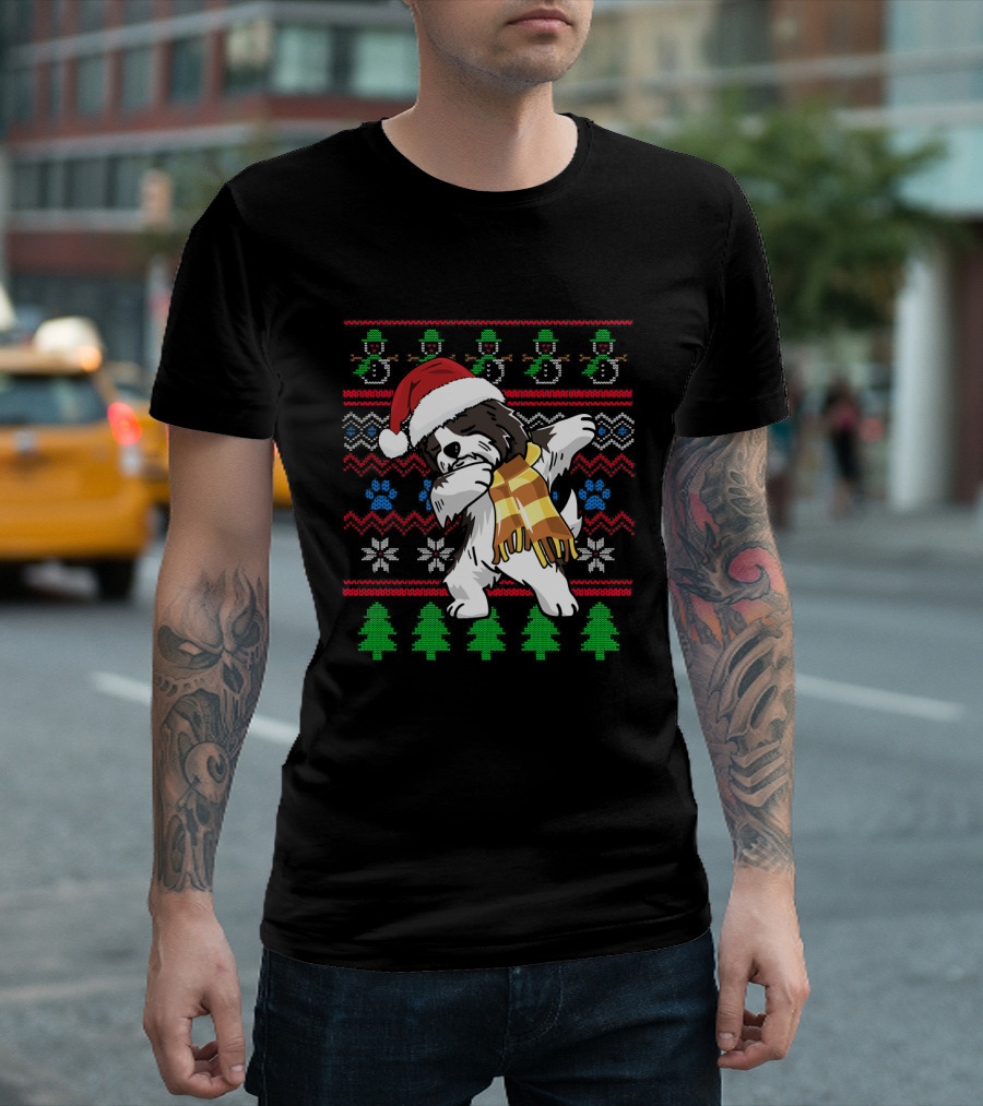 Havanese Dabbing Christmas Santa Hat Ugly T-Shirt