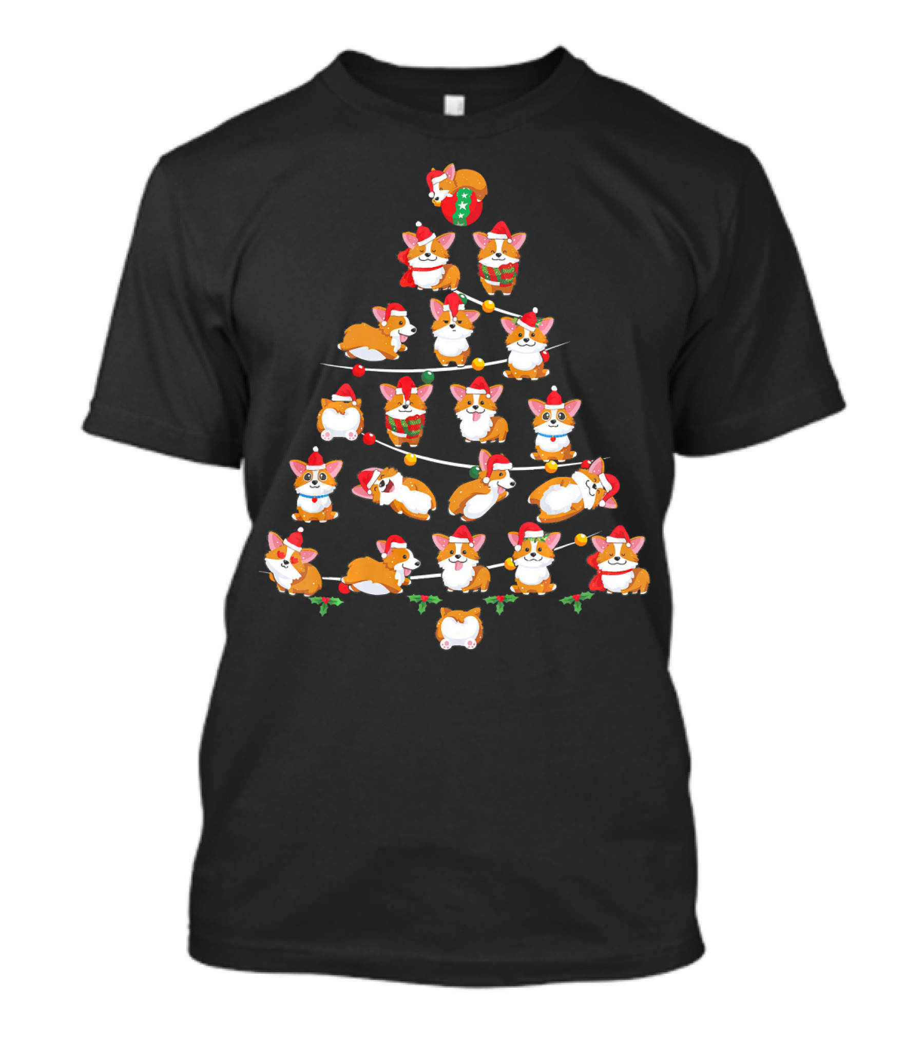 Funny Christmas Corgi Tree T-Shirt