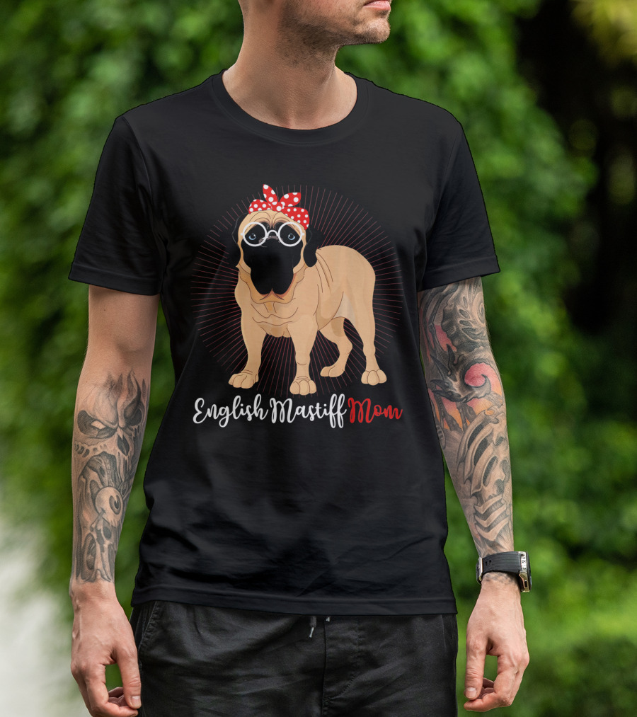 English Mastiff Mom Fun Cartoon T-Shirt