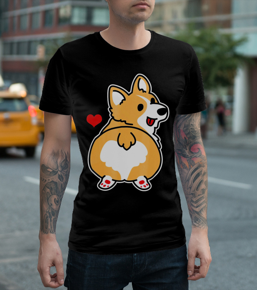 Funny Corgi Heart Butt Love T-Shirt