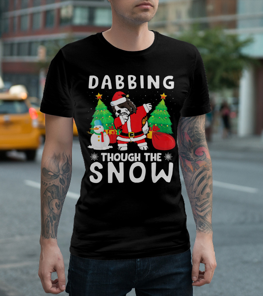 Dabbing Through The Snow Havanese Christmas Trees Snowman T-Shirt