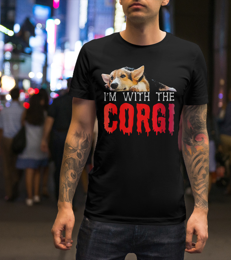 I'm With The Corgi Funny Couple Playful Dog T-Shirt