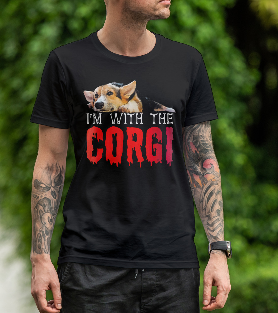 I'm With The Corgi Funny Couple Playful Dog T-Shirt