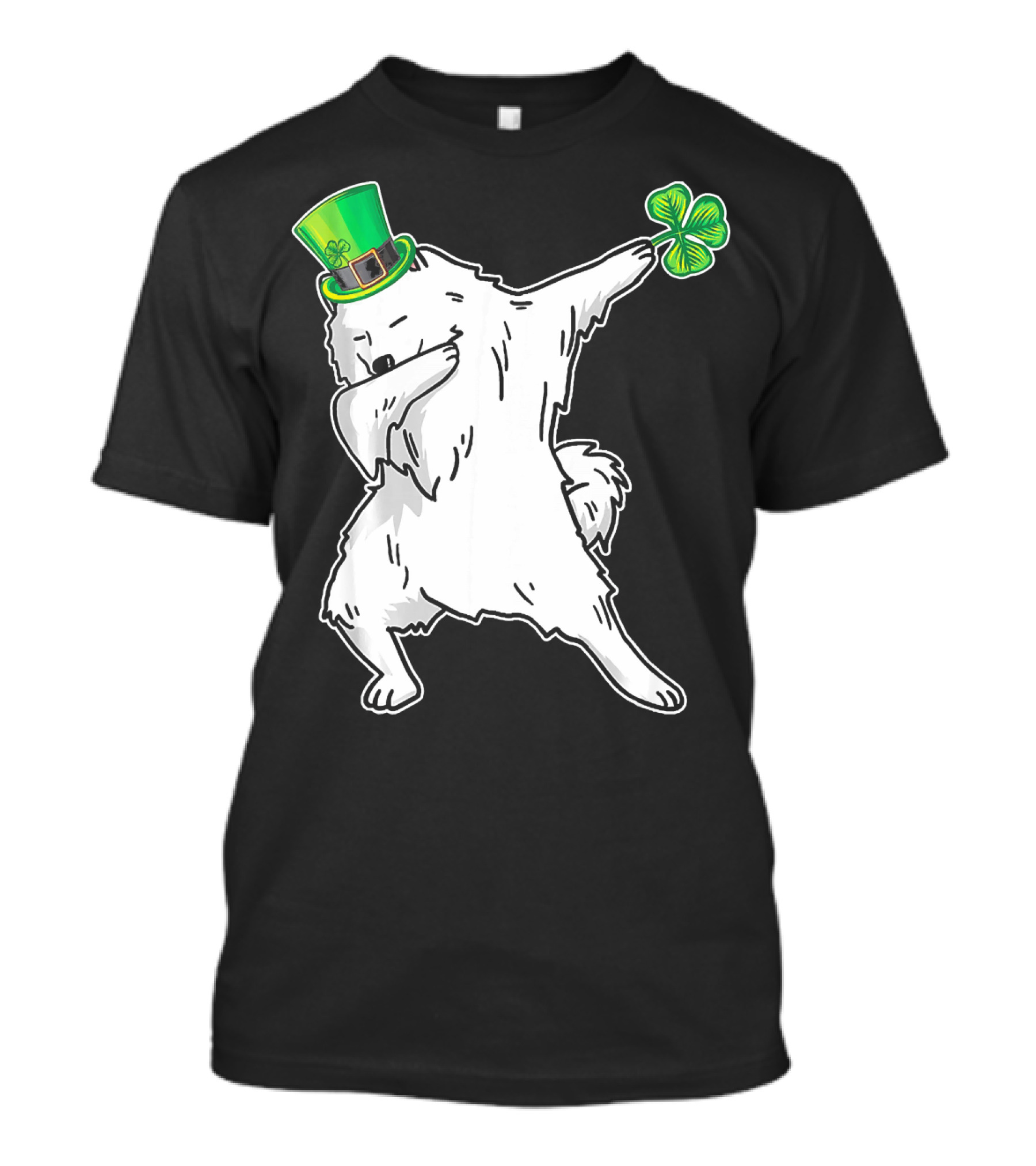 Funny Samoyed Dab Dabbing Dance St Patrick's Day Shamrock Hat T-Shirt