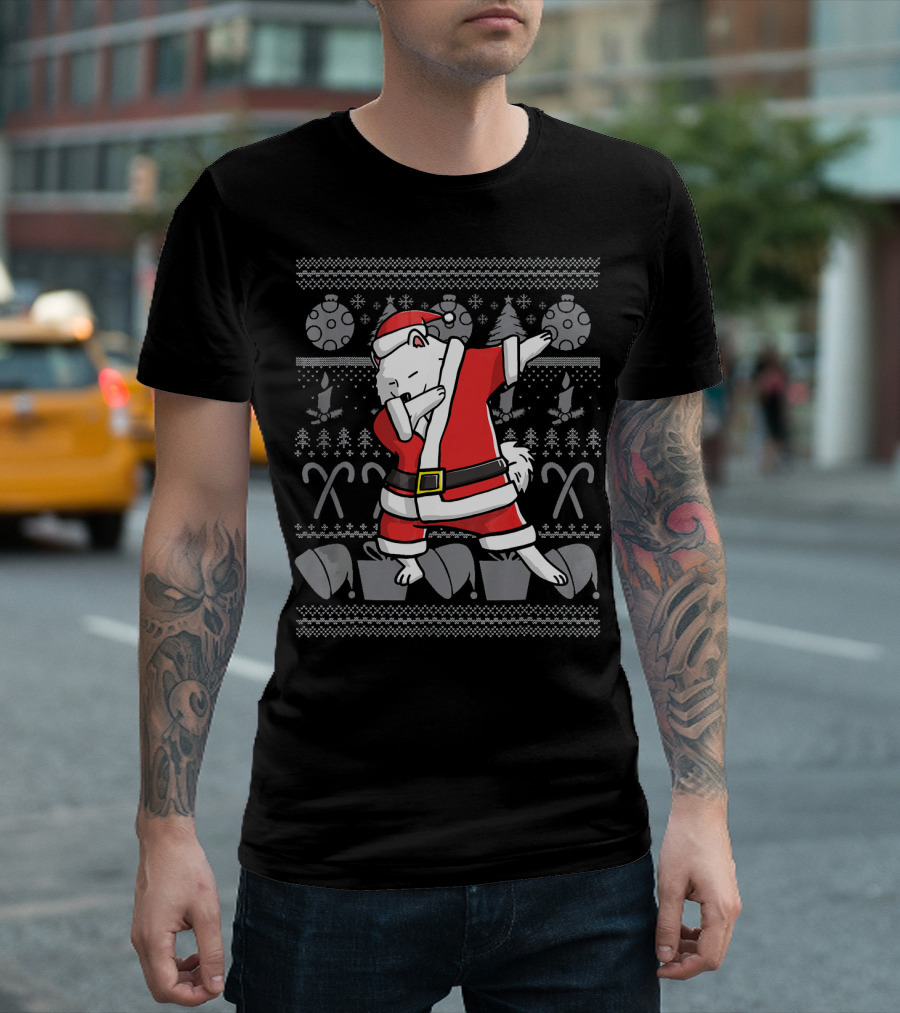 Funny Santa Dabbing Samoyed Christmas Dog T-Shirt