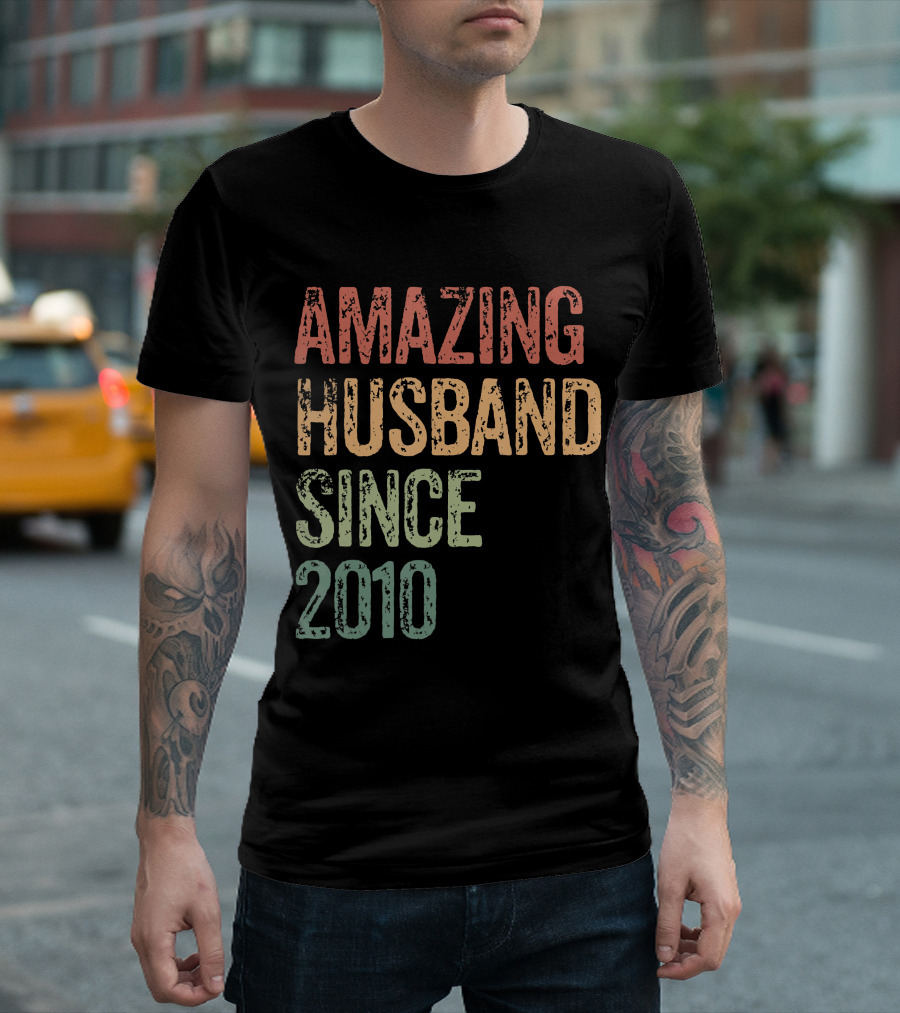 Amazing Husband Since 2010 10 Years Wedding T-Shirt