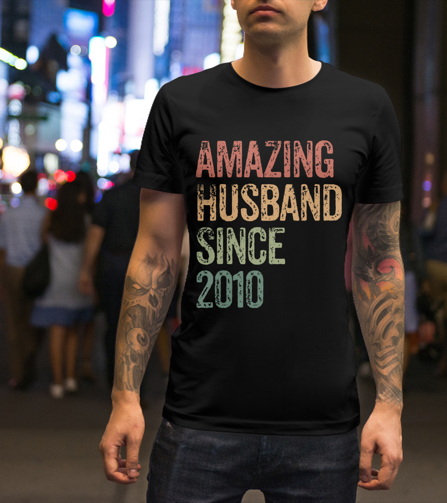 Amazing Husband Since 2010 10 Years Wedding T-Shirt