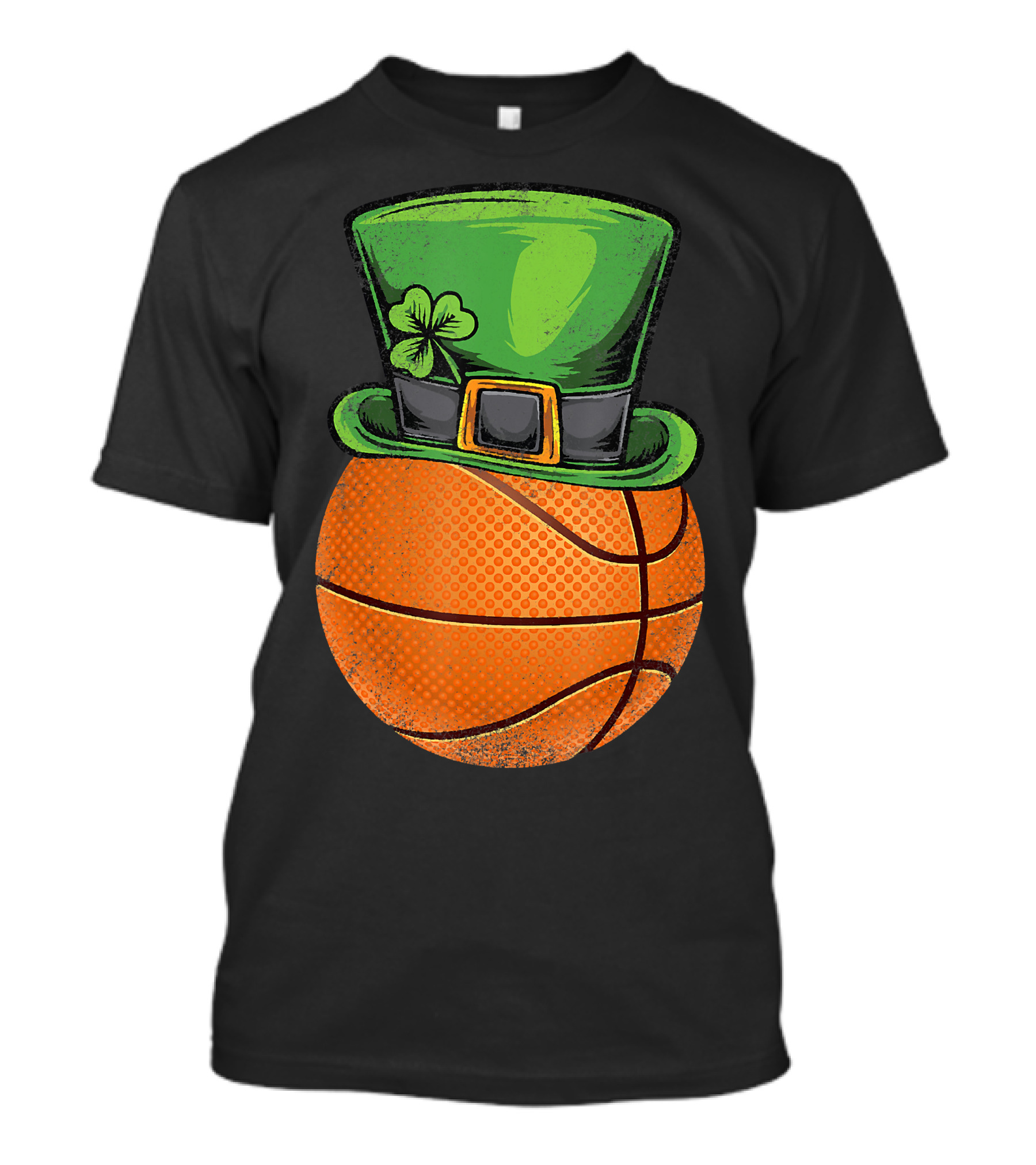 Basketball Wearing Leprechaun Hat Shamrock St Patrick's Day T-Shirt