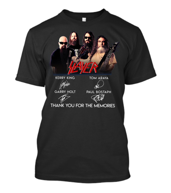 Slayer Kerry King Tom Araya Garry Holt Paul Bostaph Thank You For The Memories T-Shirt