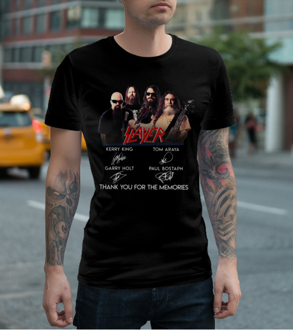 Slayer Kerry King Tom Araya Garry Holt Paul Bostaph Thank You For The Memories T-Shirt