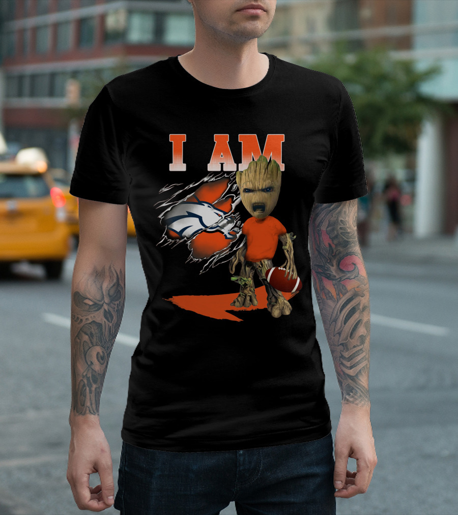 I Am Groot Denver Broncos Football T-Shirt