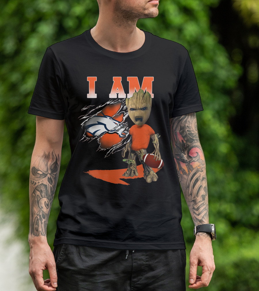 I Am Groot Denver Broncos Football T-Shirt