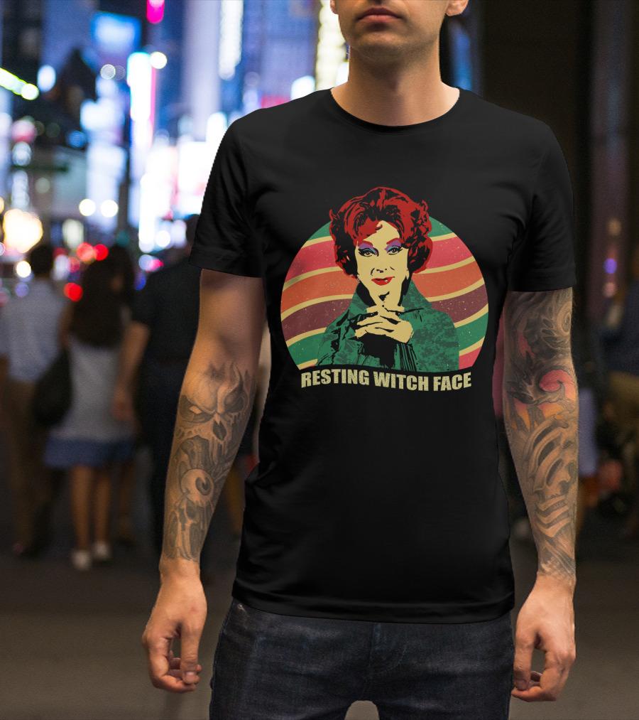Agnes Moorehead Bewitched Colorful Retro Resting Witch Face T-Shirt