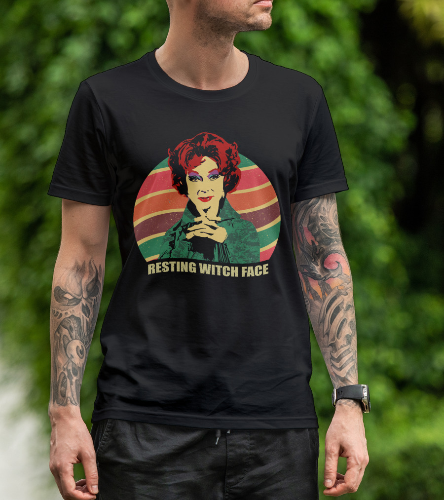 Agnes Moorehead Bewitched Colorful Retro Resting Witch Face T-Shirt