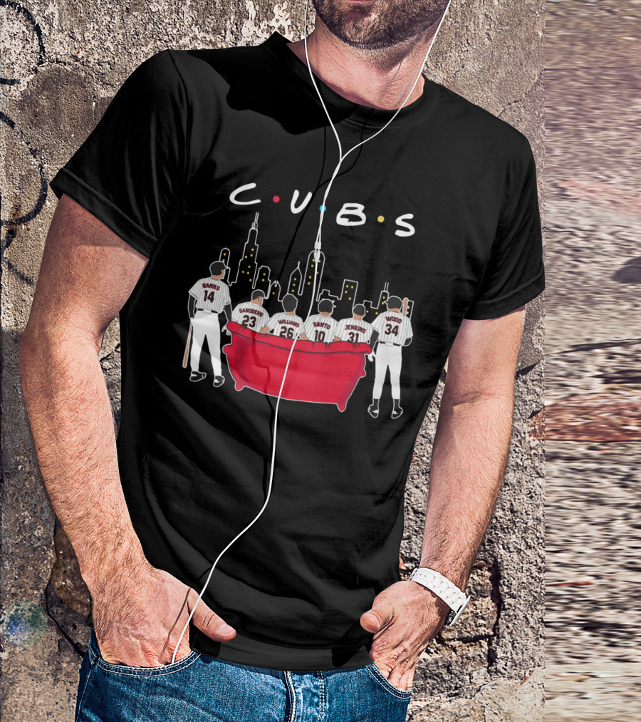 Cubs Friends Chicago Skyline Banks Sandberg Williams Santo Jenkins Wood T-Shirt