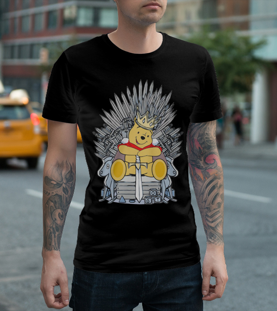 Game Of Thrones Pooh Bear King On Iron Throne Crossover T-Shirt